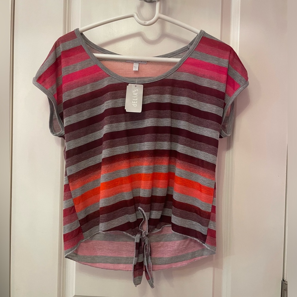 Delia’s Coral Tie Blouse